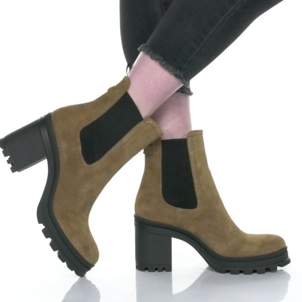 VERONICA BEARD Winnie Moss Lug Sole Boots